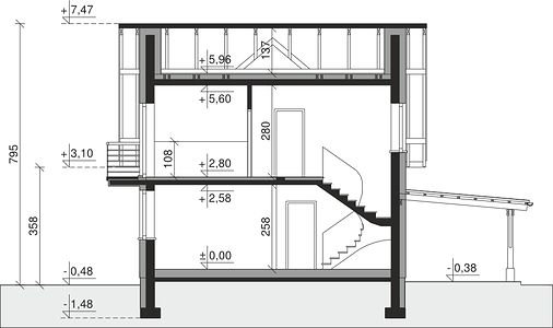 Фасад дома DEK-4818-63 Фасад дома DEK-4818-63