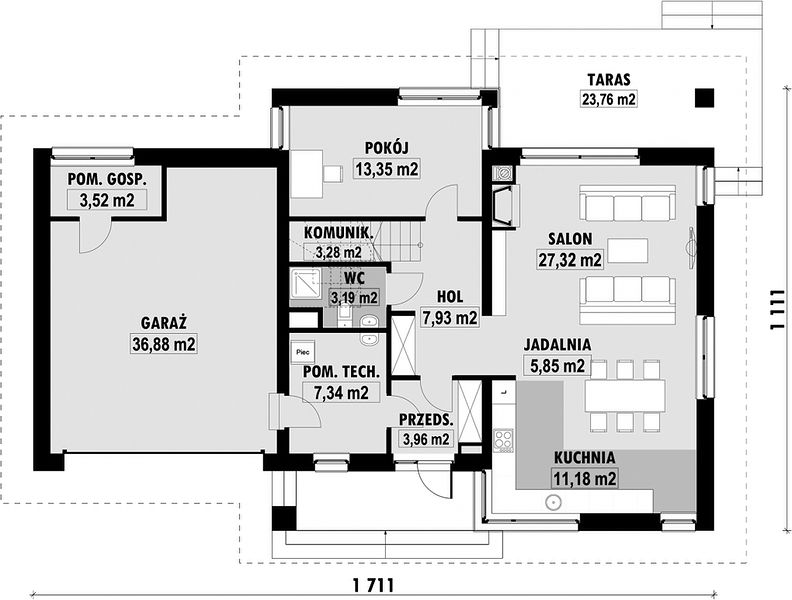 План 1 этажа дома GED-8179-17 План 1 этажа дома GED-8179-17