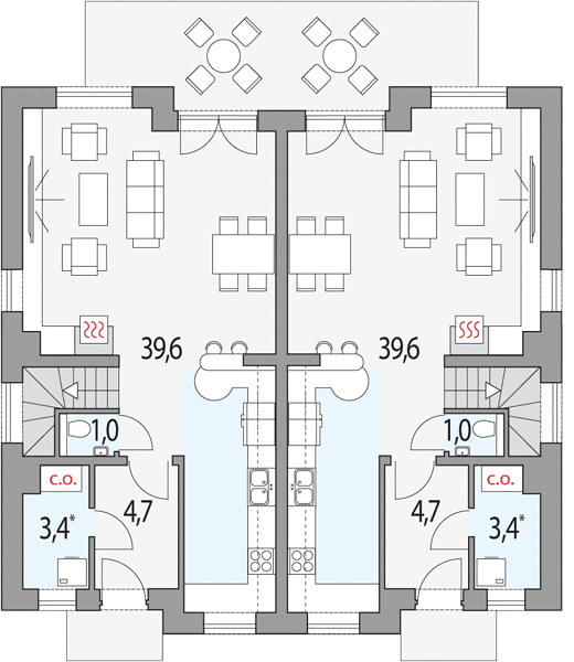 План 1 этажа дома DBA-2122-57 План 1 этажа дома DBA-2122-57