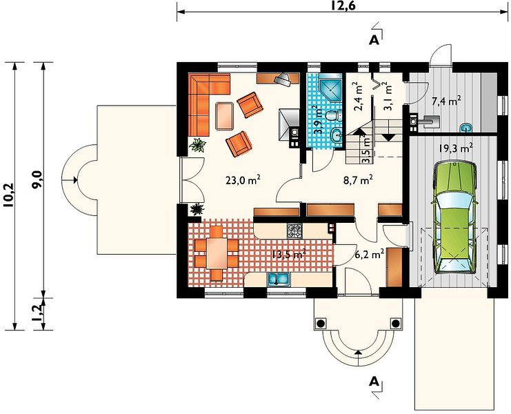 План 1 этажа дома KBB-1134-11 План 1 этажа дома KBB-1134-11