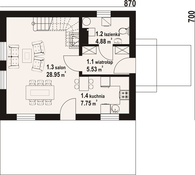 План 1 этажа дома GIC-8219-54 План 1 этажа дома GIC-8219-54