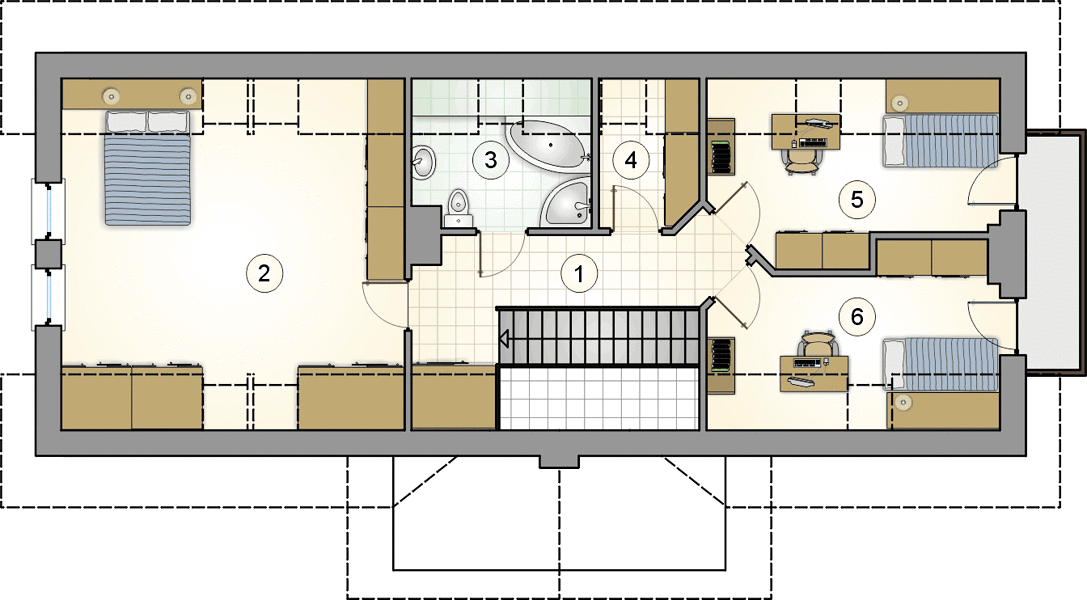 План 3 этажа дома CAD-6837-64 План 3 этажа дома CAD-6837-64
