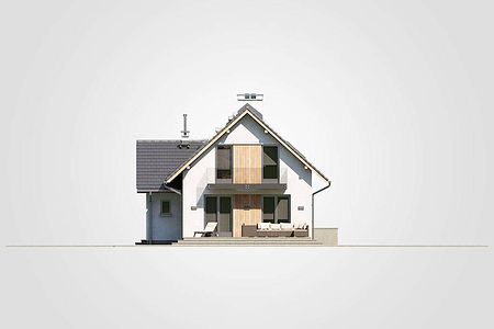 Фасад дома CAD-6837-64 Фасад дома CAD-6837-64